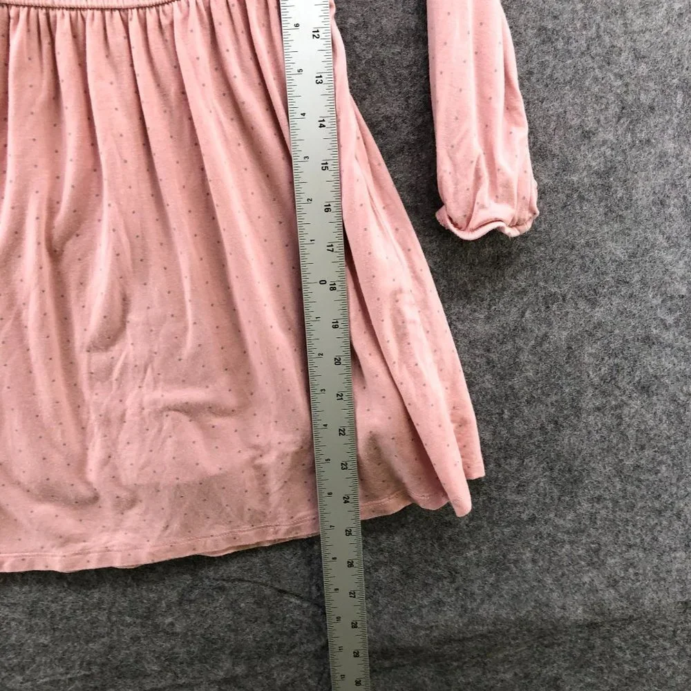GAP Girls S 6-7 Long Sleeve Dress Pink Polka Dot A-Line‎ Knit